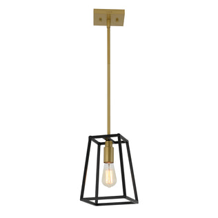 The Carter 1-light pendant by Artika features a gold rod, black cage, and exposed bulb—ideal modern lighting for your kitchen island.