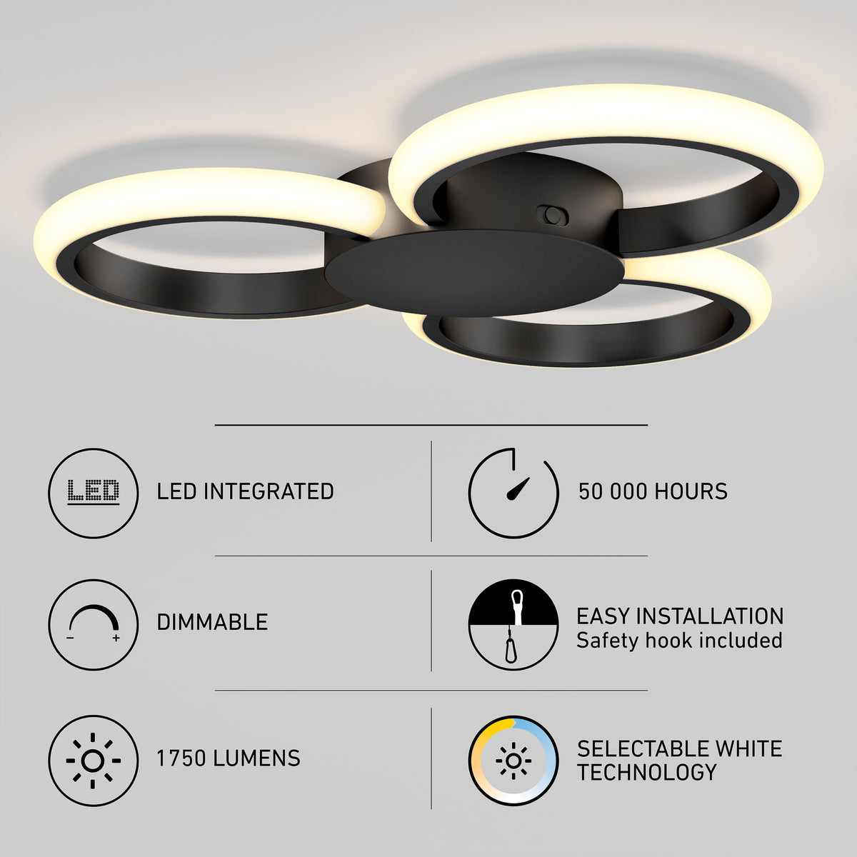 Nyala 15 in. LED flush mount light 5CCT
