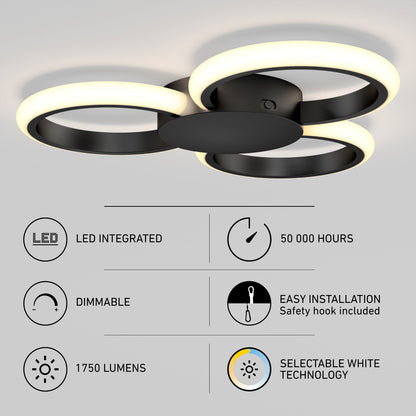 Nyala 15 in. LED flush mount light 5CCT