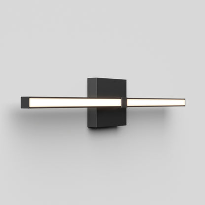 The Artika Convertible Pro 2 is a modern, rectangular wall-mounted LED bathroom vanity light with a black base and horizontal illuminated bar, shown against a plain white background.