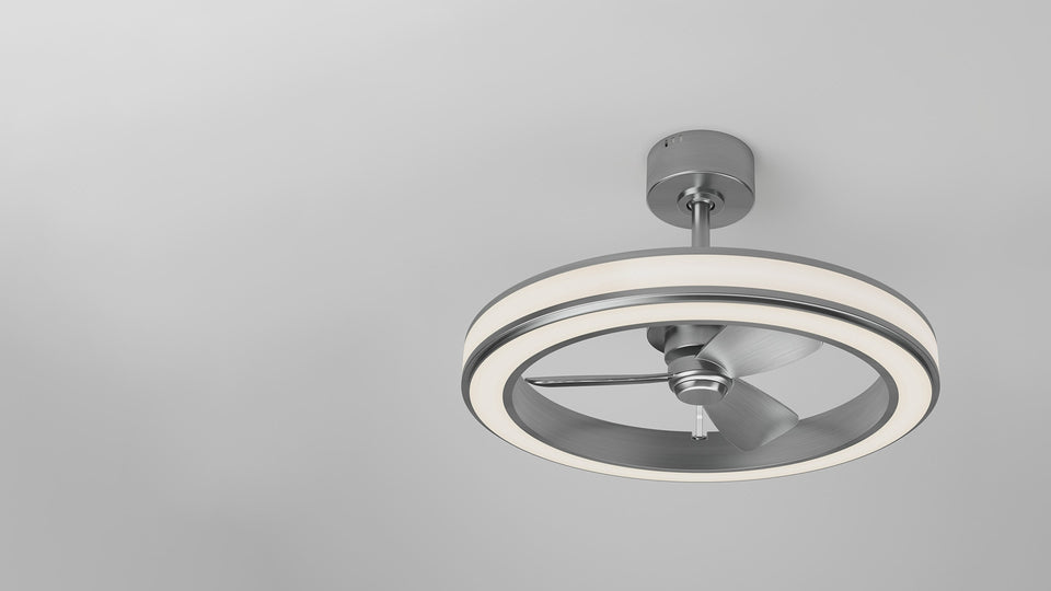 Edwin 25 in. LED Ceiling Fan 3 speeds With in Brushed Nickel | Artika